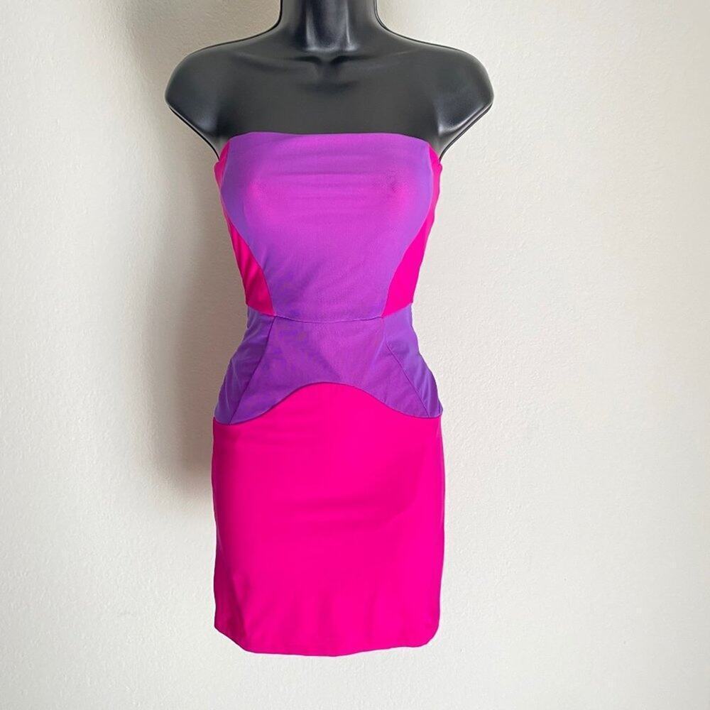 Anthropologie Boulee sz 2 sleeveless party‎ neon mini bodycon dress
